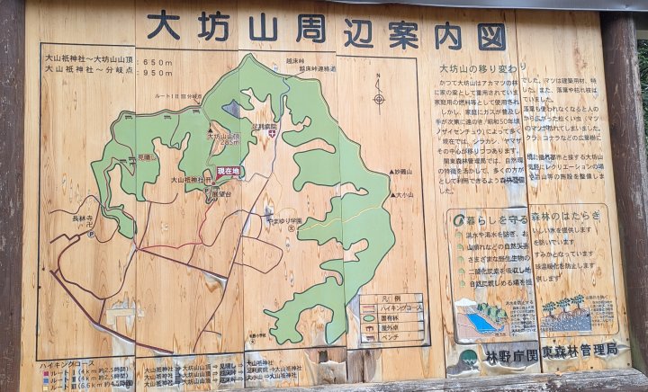 ① 大山祇神社駐車場案内板